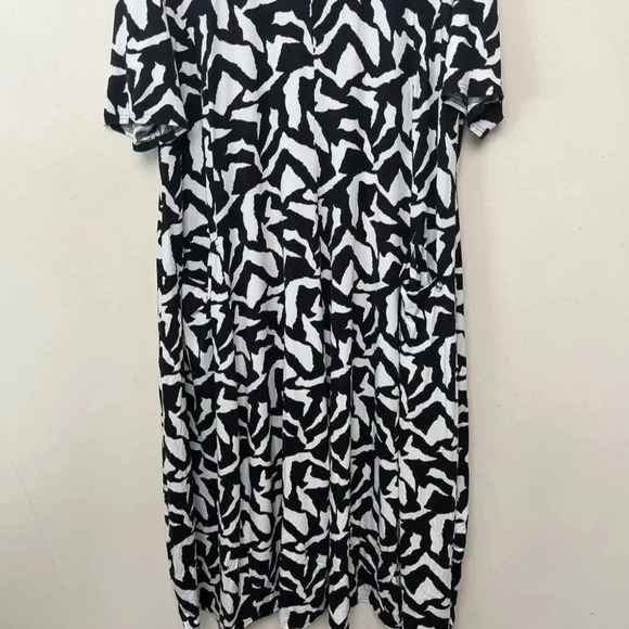 Q'Neel Nordic Design Womens 22 Scoop  Neck Abstract Print Lagenlook Midi Dress - Picture 4 of 14